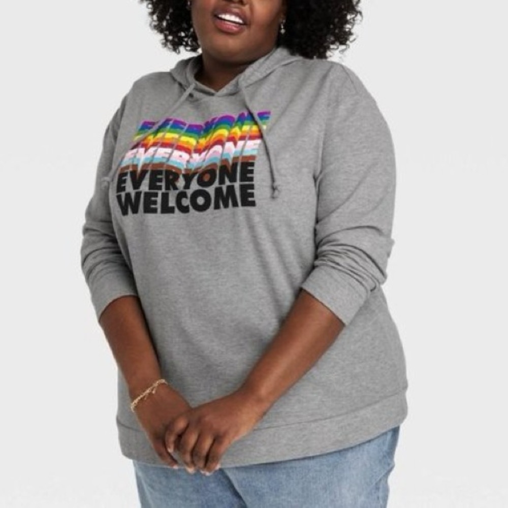 Target take pride unisex everyone welcome LGBTQ pride graphics hoodie size L